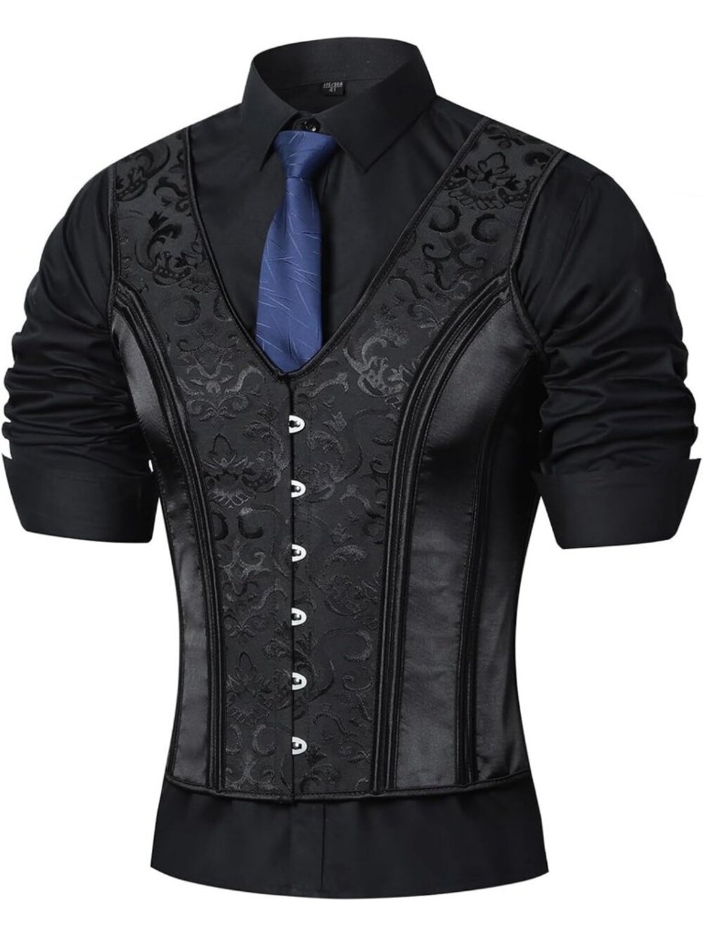 Vintage Black Dress Waistcoat Corset Vest for Men - Lace Up Formal Wedding Top